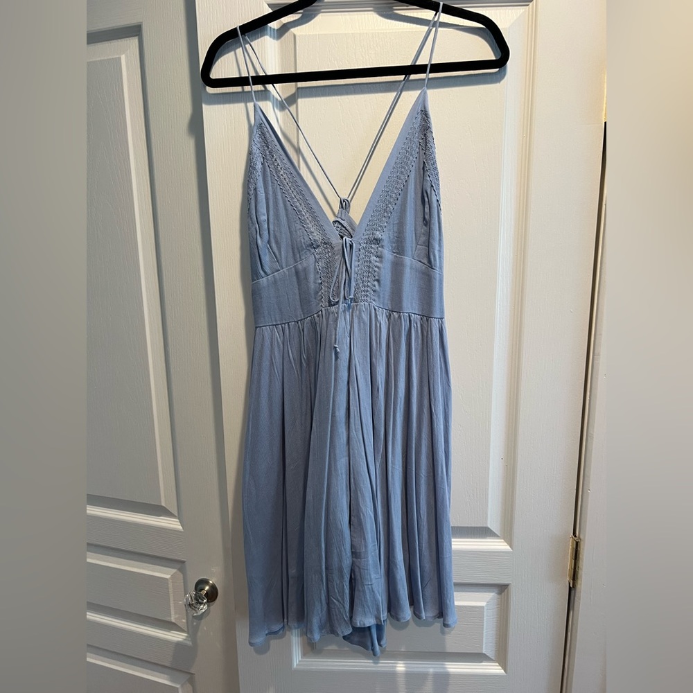 Anna Grace Lizard Thicket Blue Boho Strappy Dress